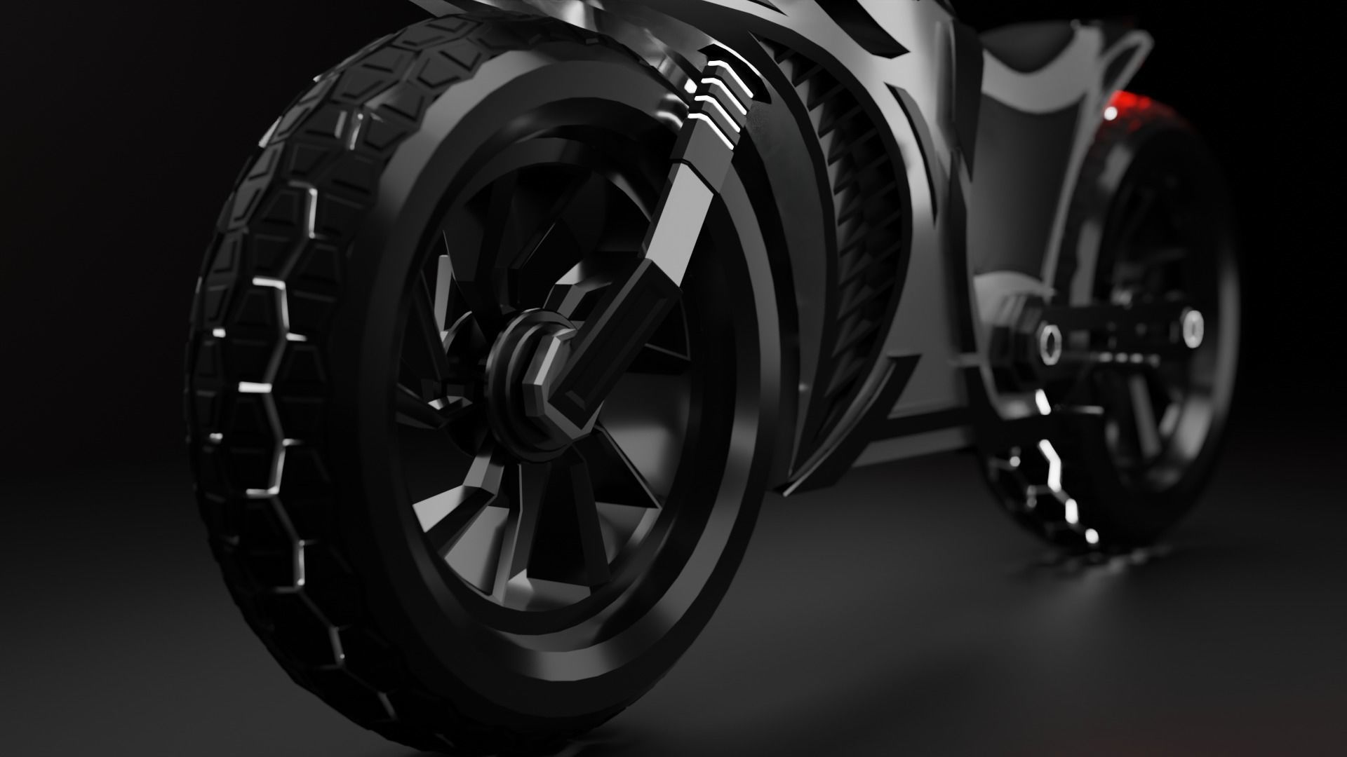 Sci-fi Bike - Lowpoly Low-poly 3D model_18