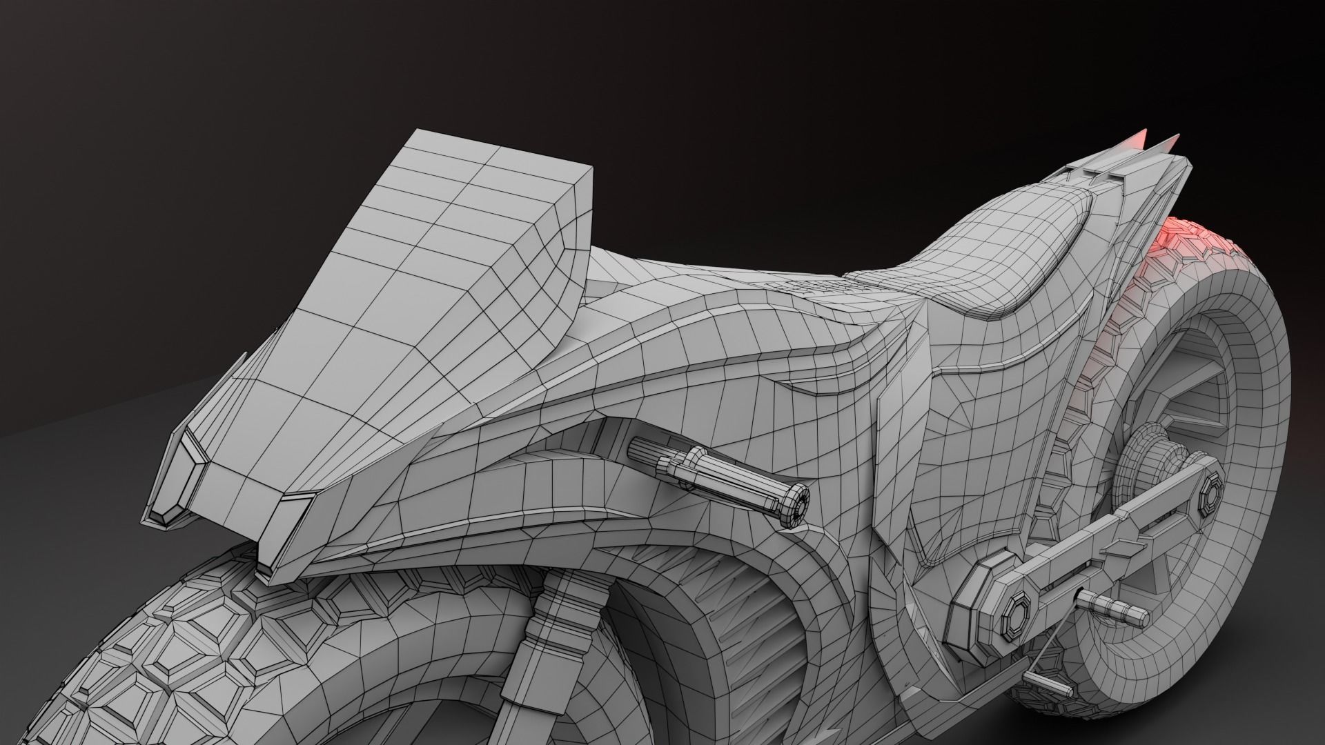 Sci-fi Bike - Lowpoly Low-poly 3D model_13