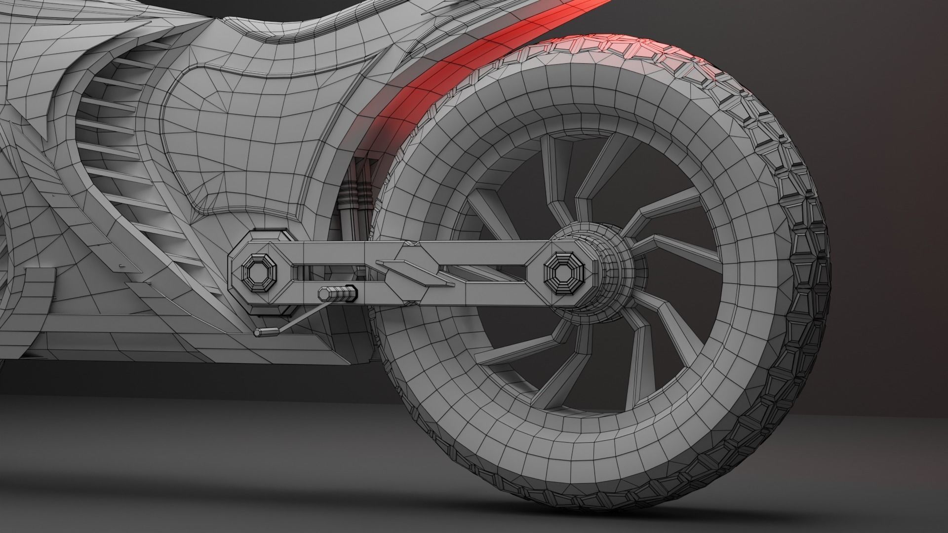 Sci-fi Bike - Lowpoly Low-poly 3D model_11