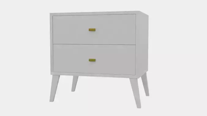 Alyssa Nightstand With 2 Drawers 3D Model