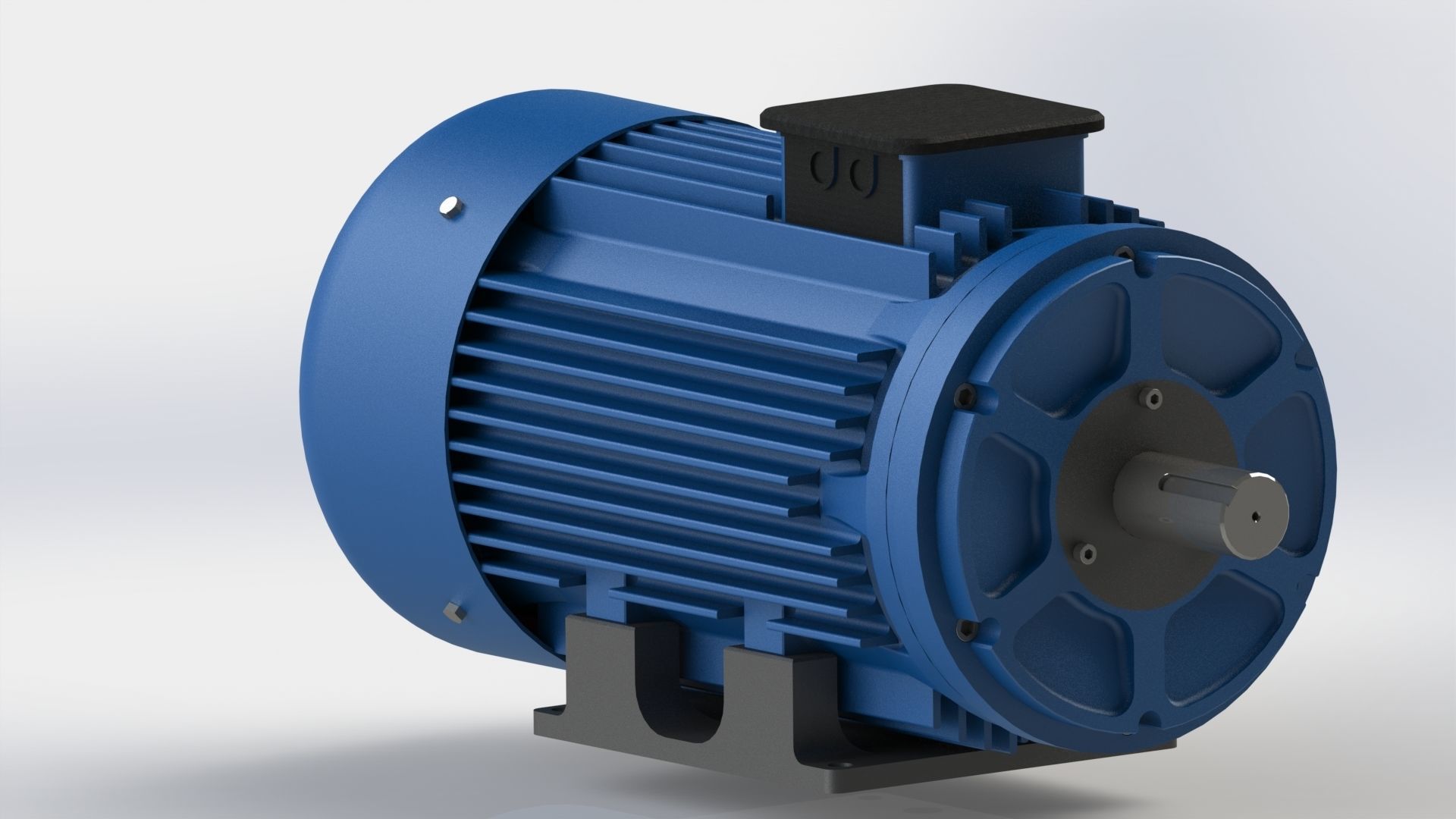Electric Motor Low-poly 3D model_3