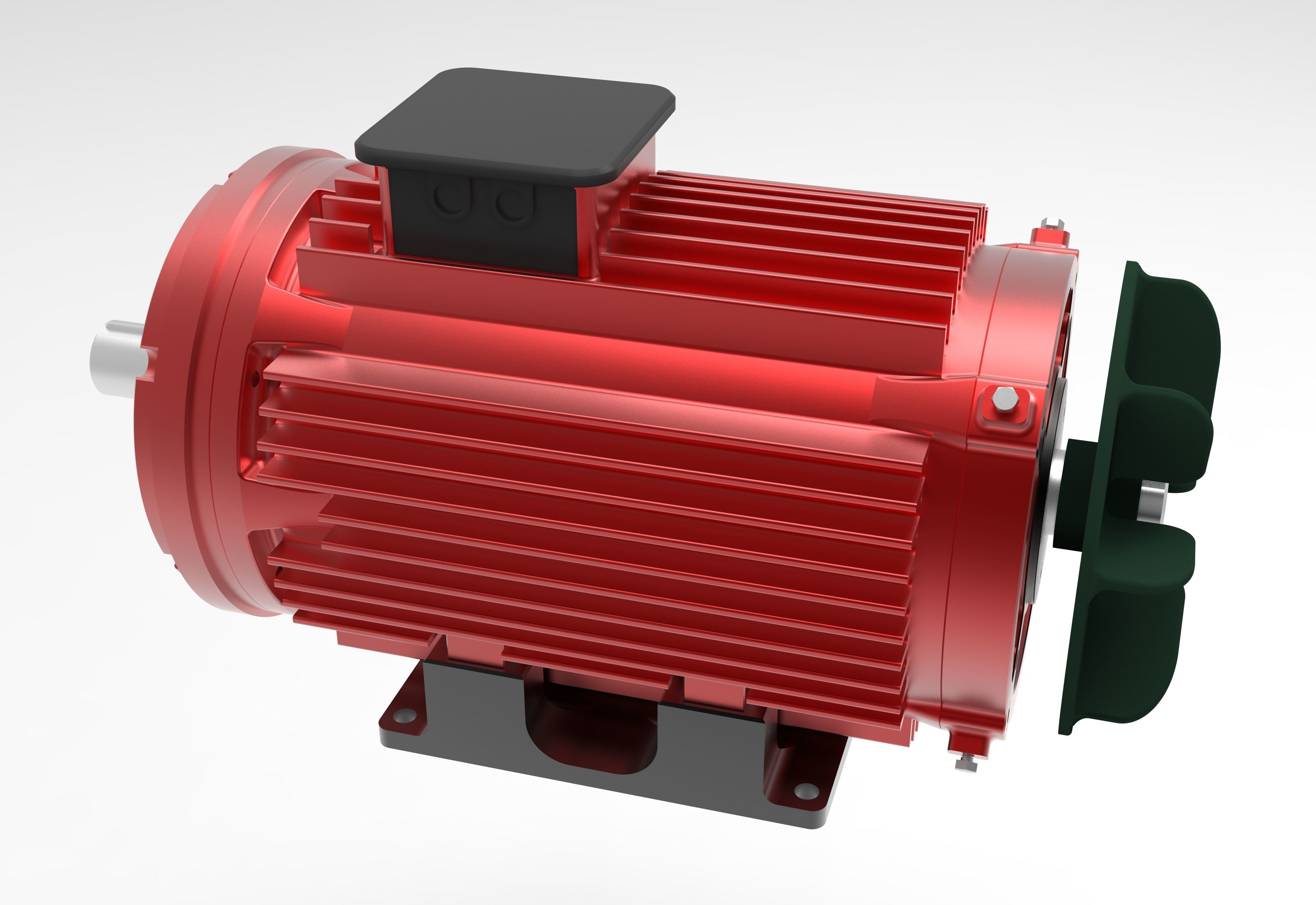 Electric Motor Low-poly 3D model_10