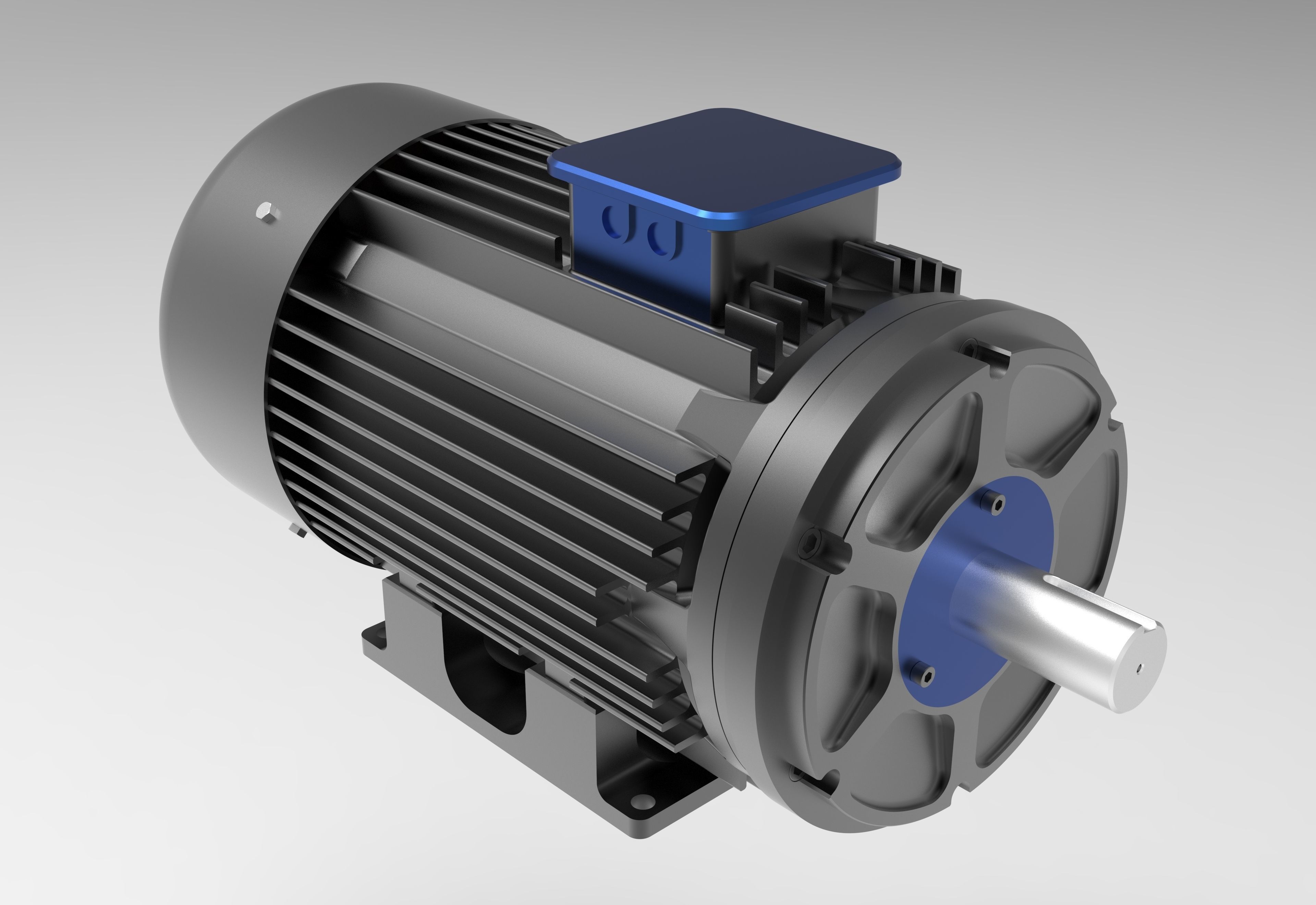 Electric Motor Low-poly 3D model_7