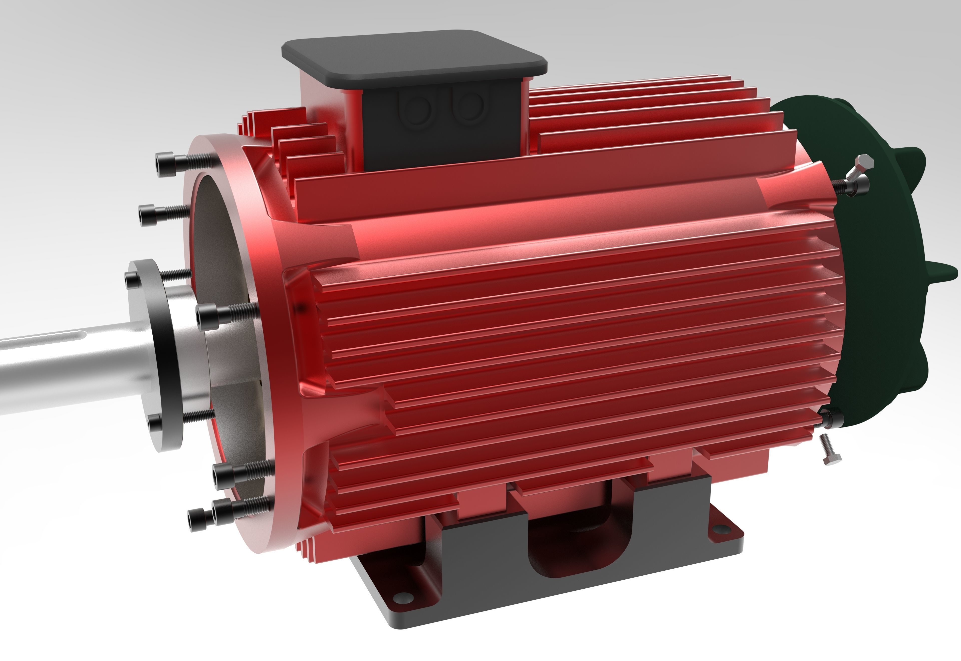 Electric Motor Low-poly 3D model_4