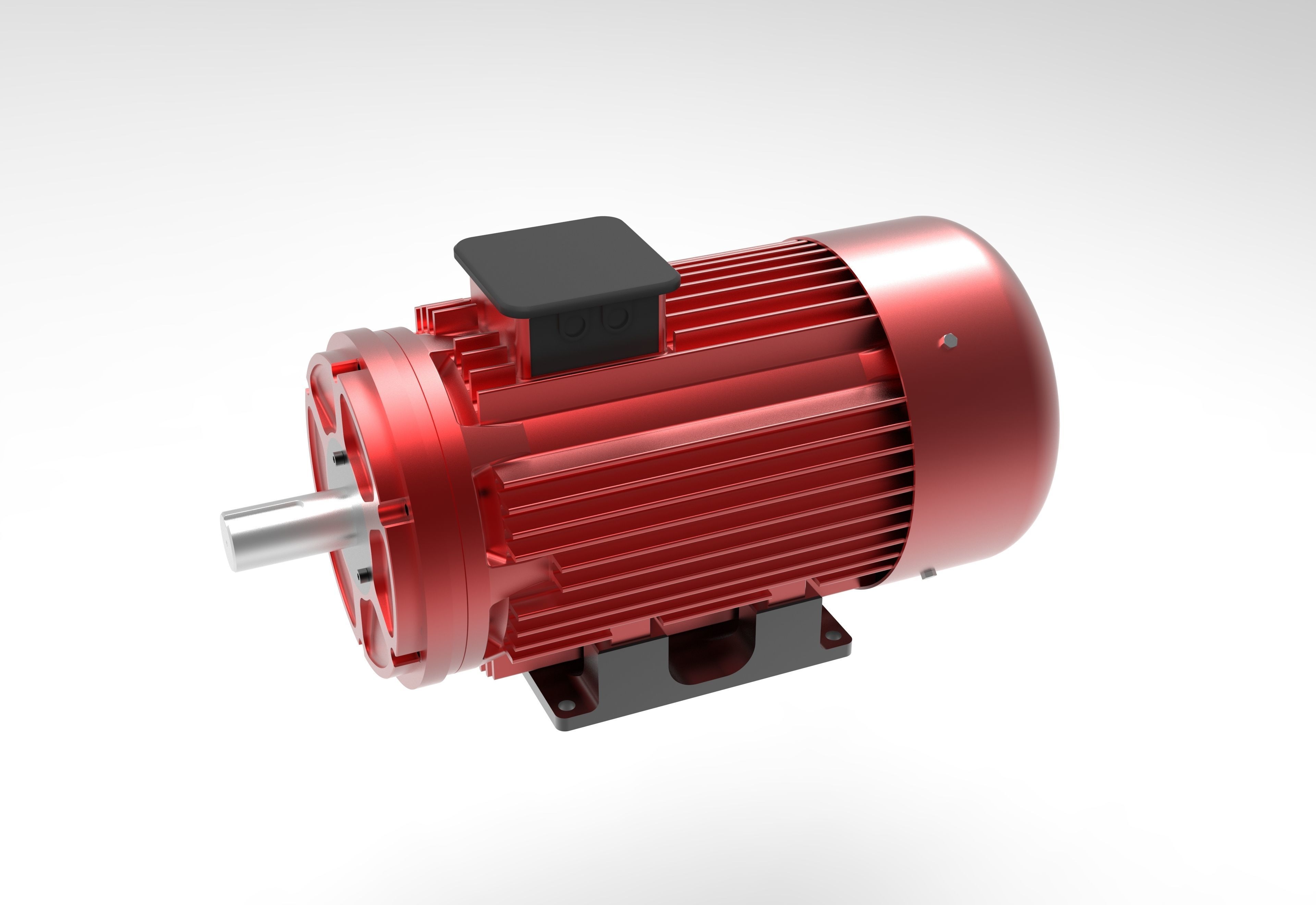 Electric Motor Low-poly 3D model_8