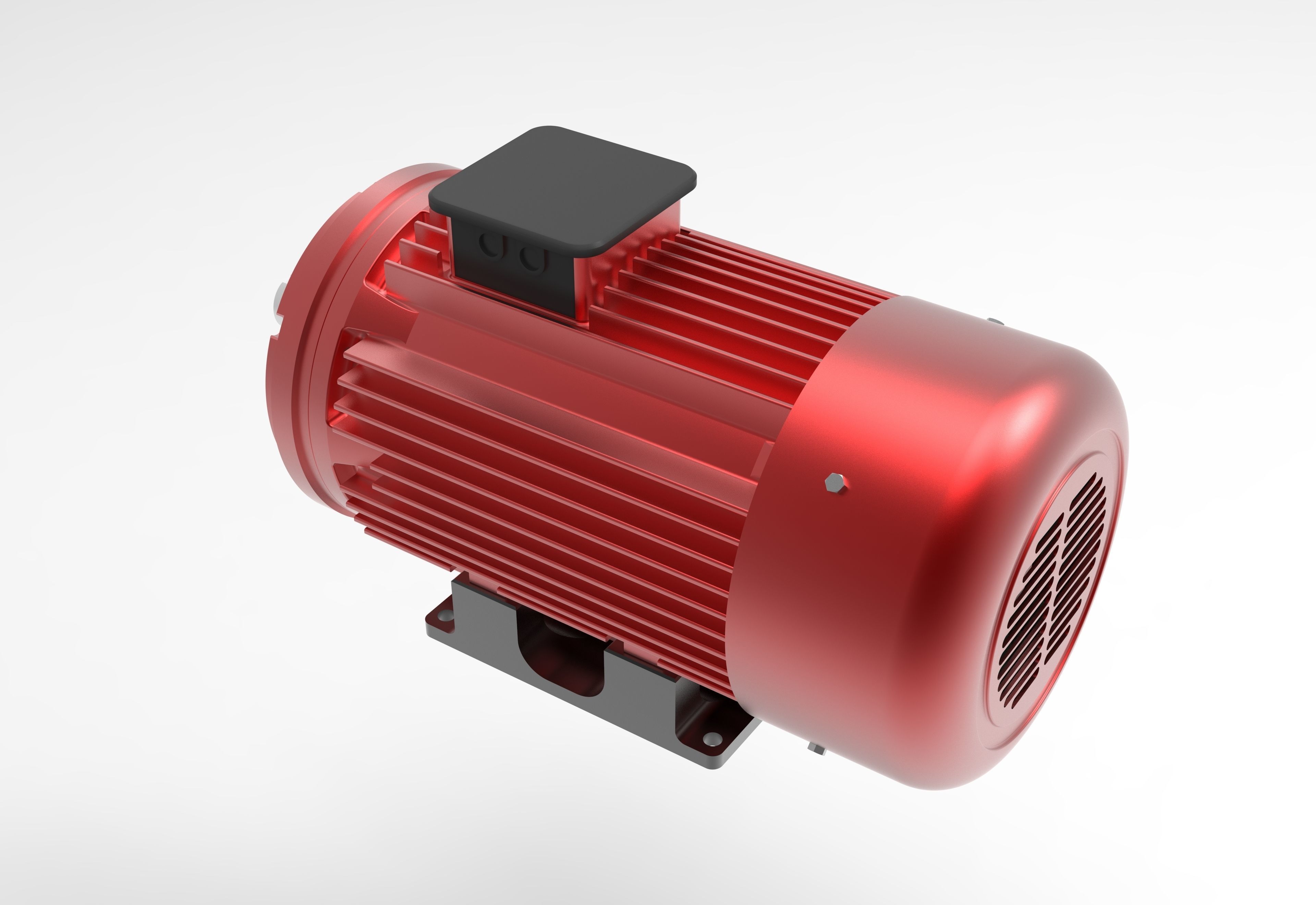 Electric Motor Low-poly 3D model_9