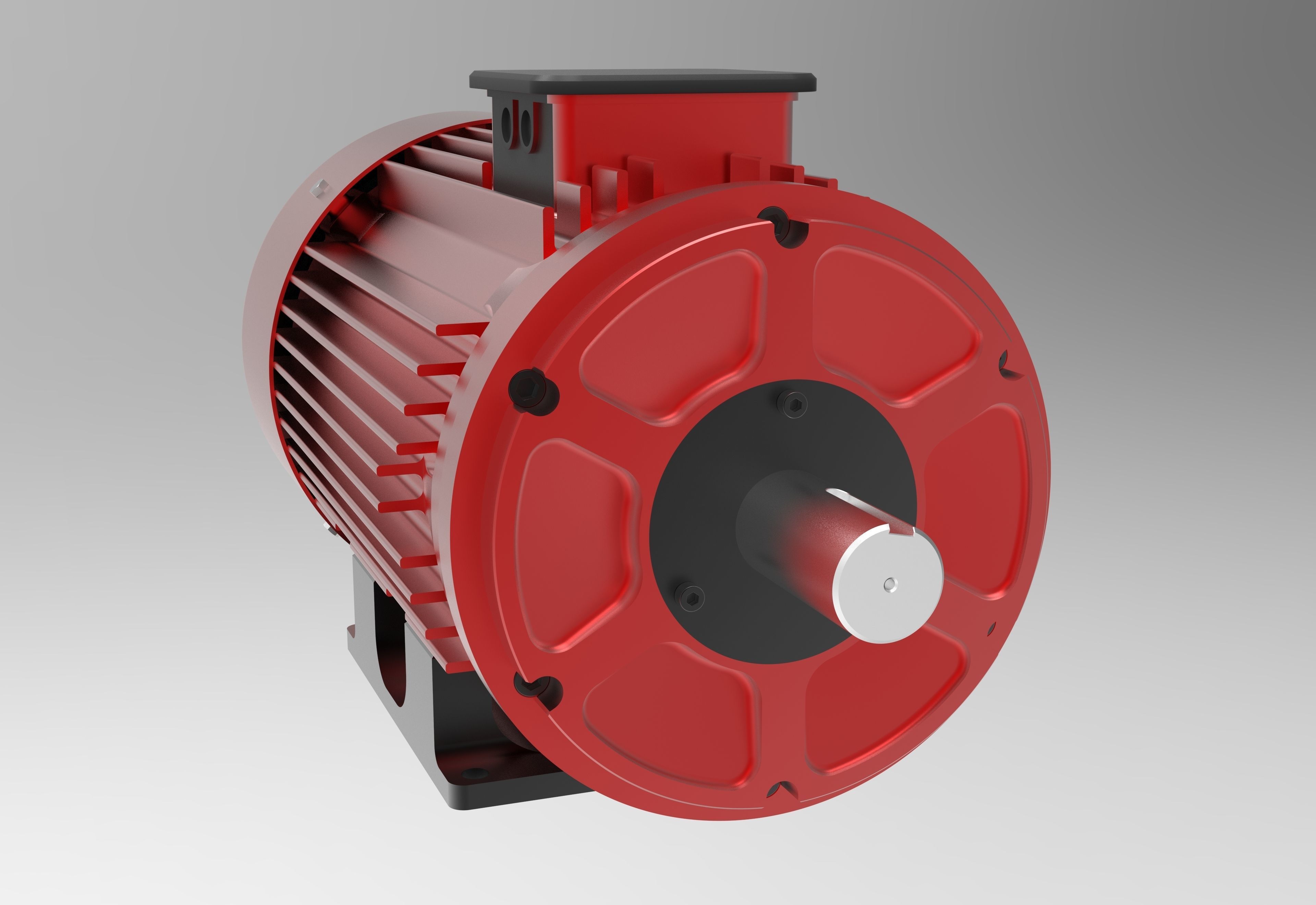 Electric Motor Low-poly 3D model_5