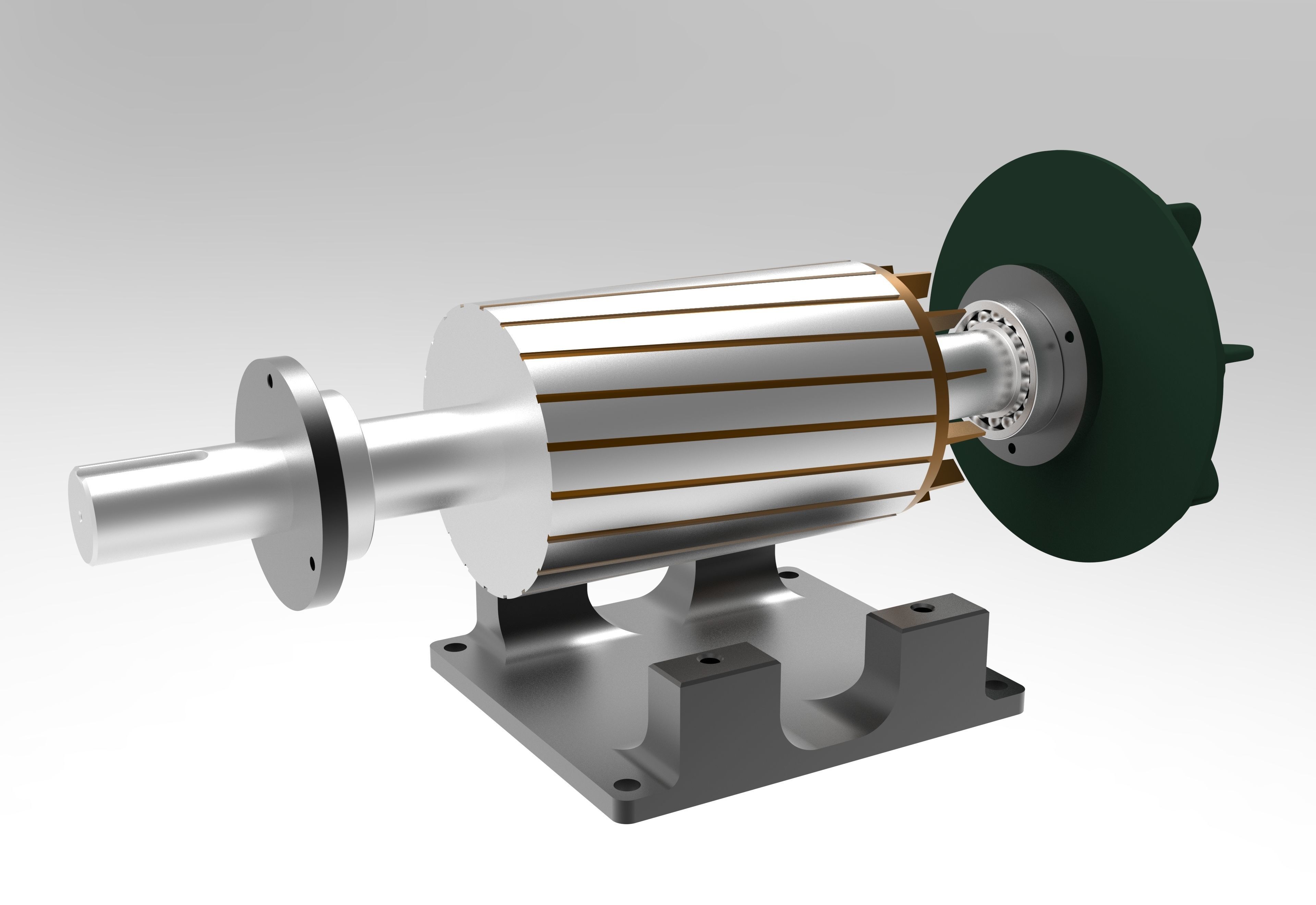 Electric Motor Low-poly 3D model_2