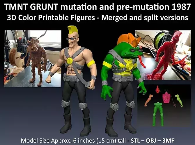 Grunt Pre-mutation  TMNT 1987 Printable