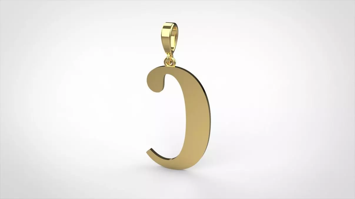 pendant alphabet berkshire C small  3D print model_0