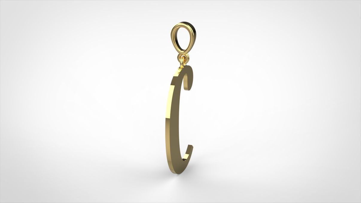 pendant alphabet berkshire C small  3D print model_5
