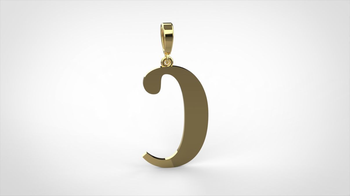 pendant alphabet berkshire C small  3D print model_3