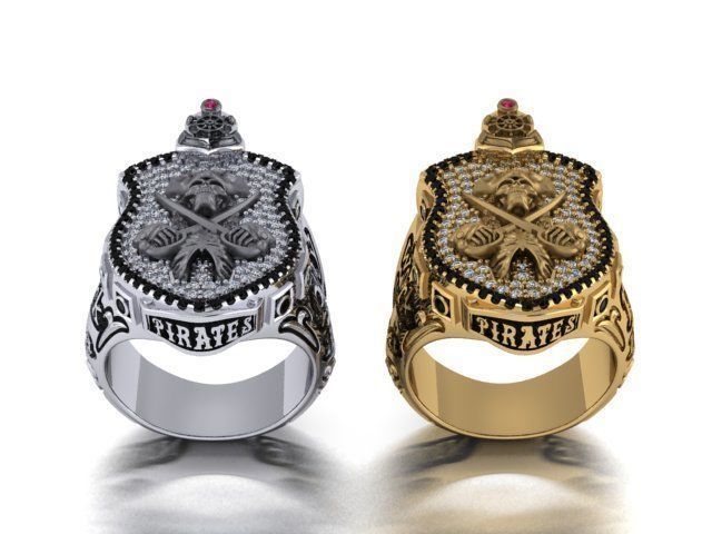 pirate skull ring 3D print model_19