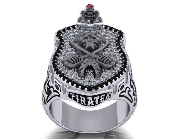 pirate skull ring 3D print model_16