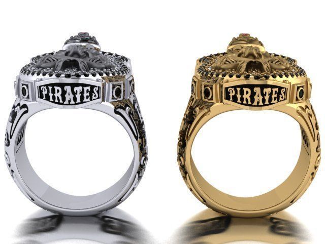 pirate skull ring 3D print model_20