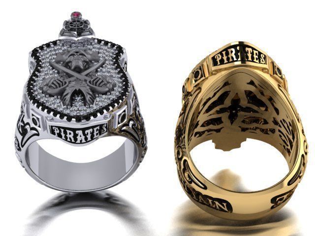 pirate skull ring 3D print model_10