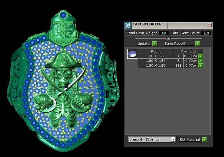 pirate skull ring 3D print model_3