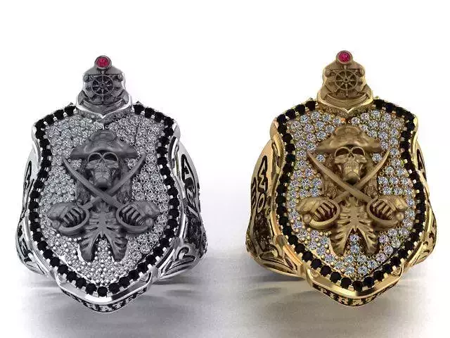 pirate skull ring 3D print model