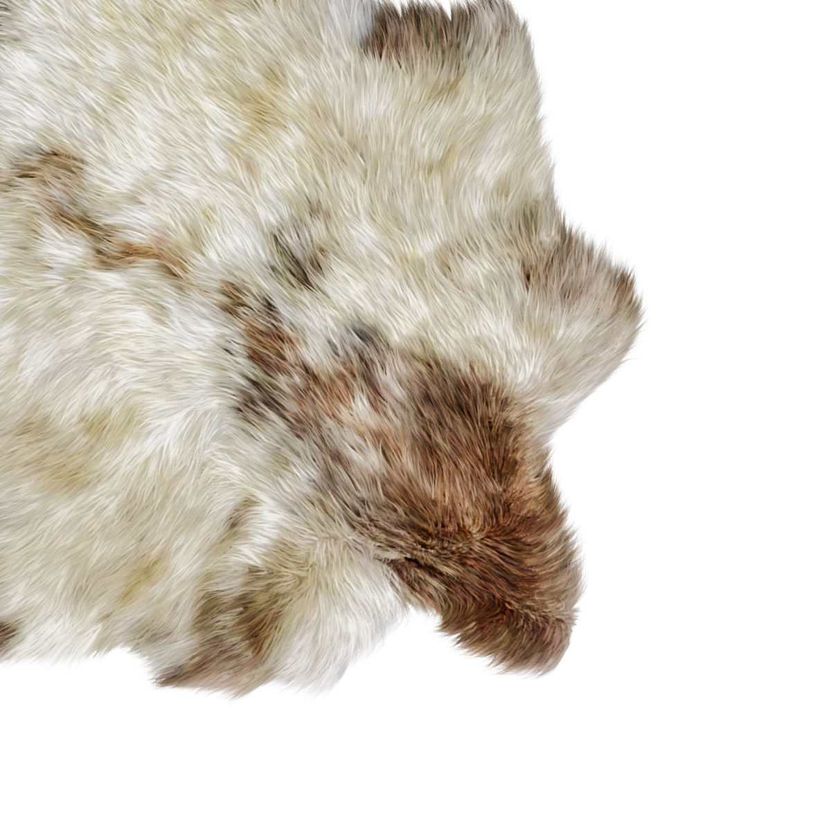 Sheepskin skin rug 3D model_3
