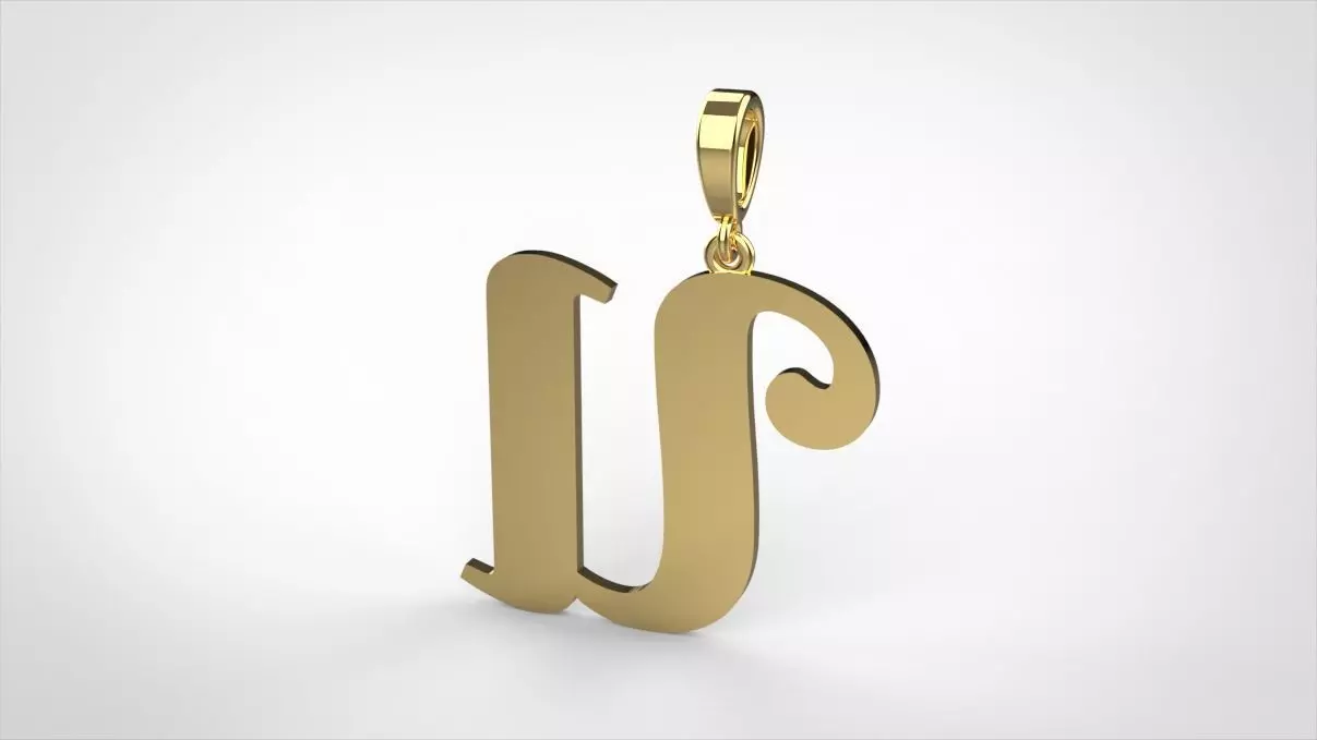pendant alphabet berkshire U small 3D print model