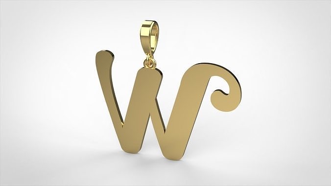 pendant alphabet berkshire W small  3D print model
