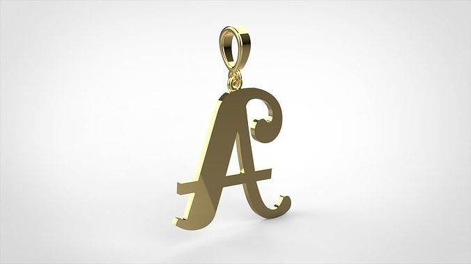 pendant alphabet berkshire A medium  3D print model