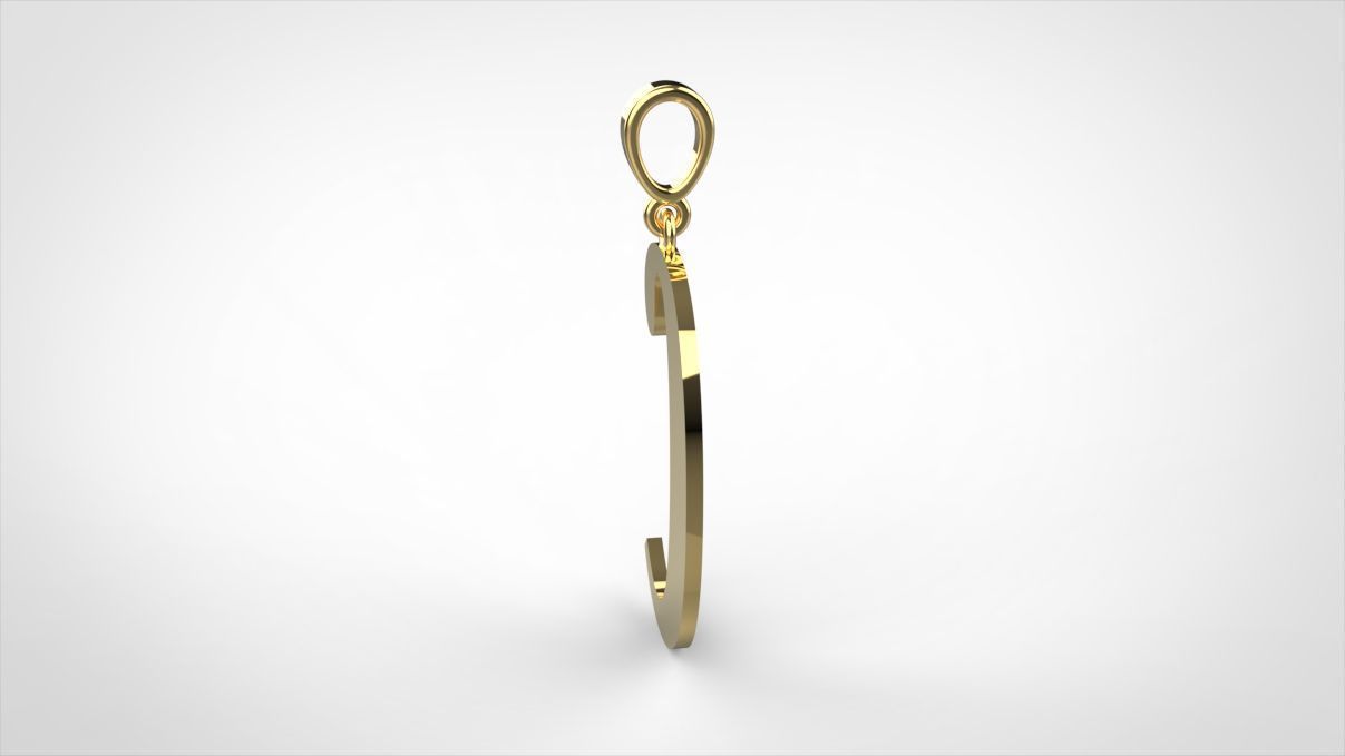 pendant alphabet berkshire C medium 3D print model_4