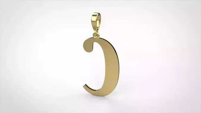 pendant alphabet berkshire C medium 3D print model