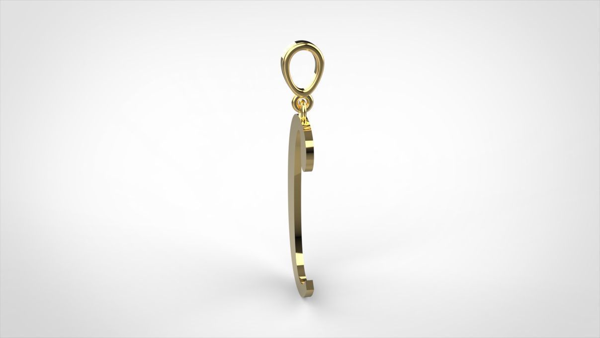 pendant alphabet berkshire C medium 3D print model_10