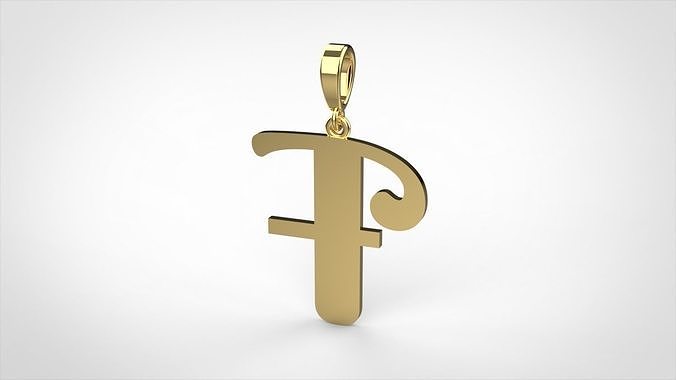 pendant alphabet berkshire F medium 3D print model