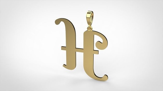 pendant alphabet berkshire H medium 3D print model