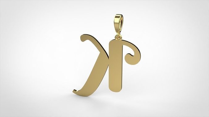 pendant alphabet berkshire K medium  3D print model