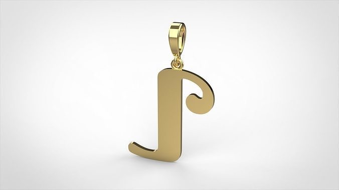 pendant alphabet berkshire L medium 3D print model