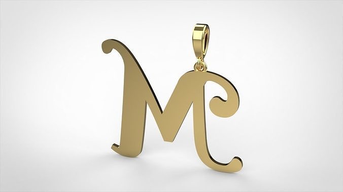 pendant alphabet berkshire M medium  3D print model