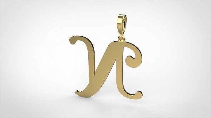 pendant alphabet berkshire N medium  3D print model