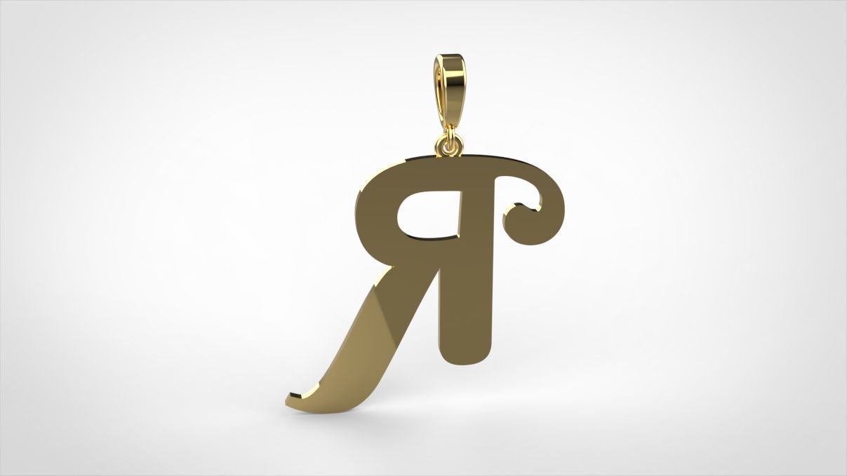 pendant alphabet berkshire R medium 3D print model_3