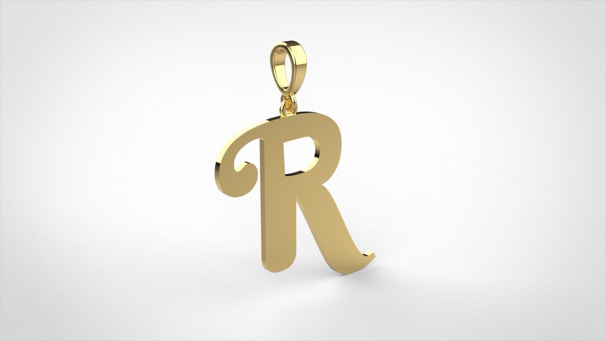 pendant alphabet berkshire R medium 3D print model_6