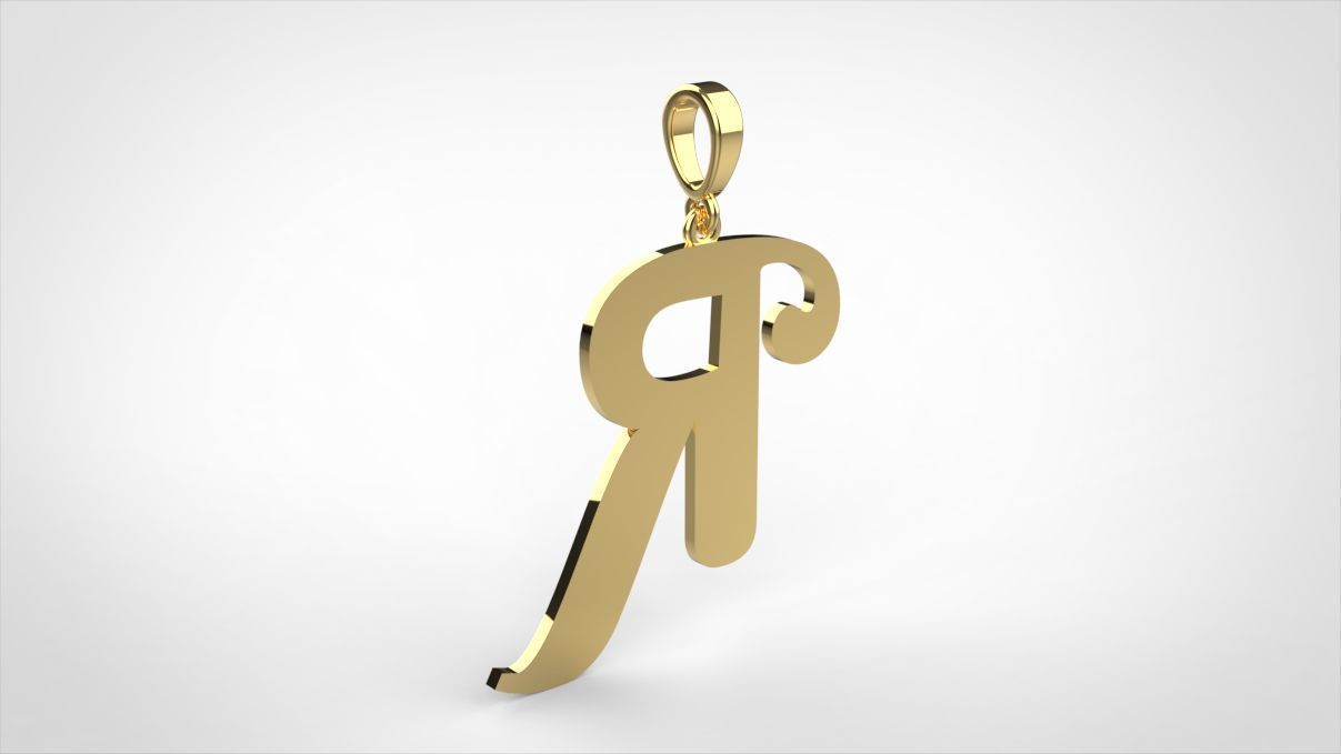 pendant alphabet berkshire R medium 3D print model_2