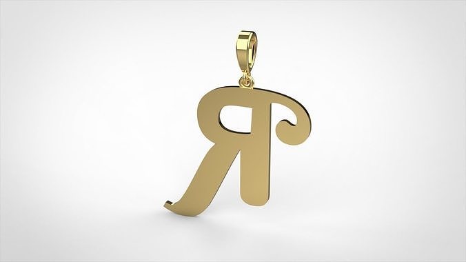 pendant alphabet berkshire R medium 3D print model