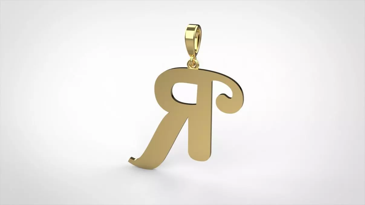 pendant alphabet berkshire R medium 3D print model_0