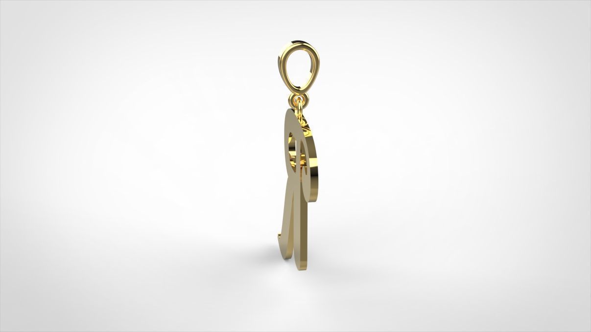 pendant alphabet berkshire R medium 3D print model_4