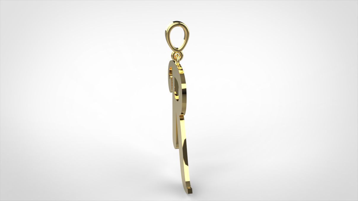 pendant alphabet berkshire R medium 3D print model_10