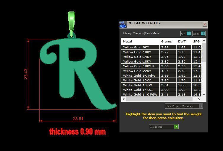 pendant alphabet berkshire R medium 3D print model_12