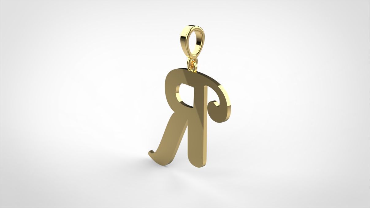 pendant alphabet berkshire R medium 3D print model_1