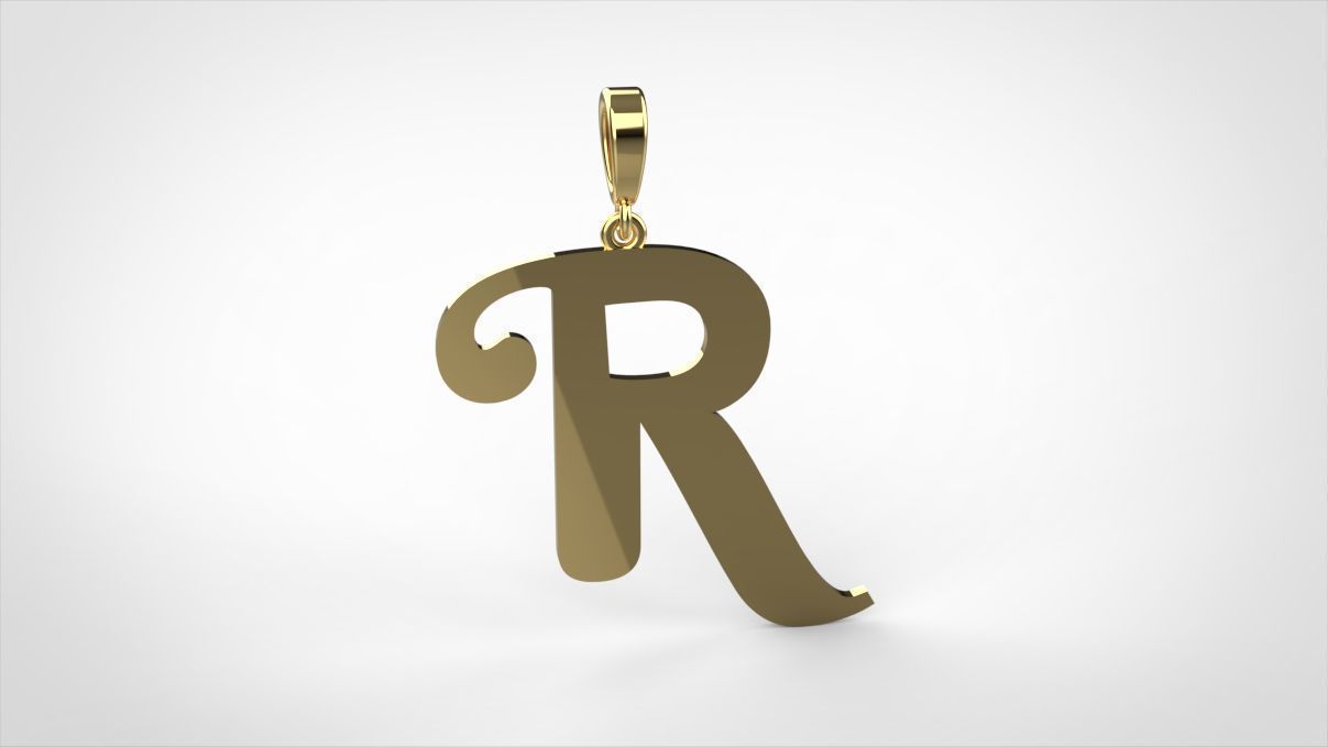 pendant alphabet berkshire R medium 3D print model_7
