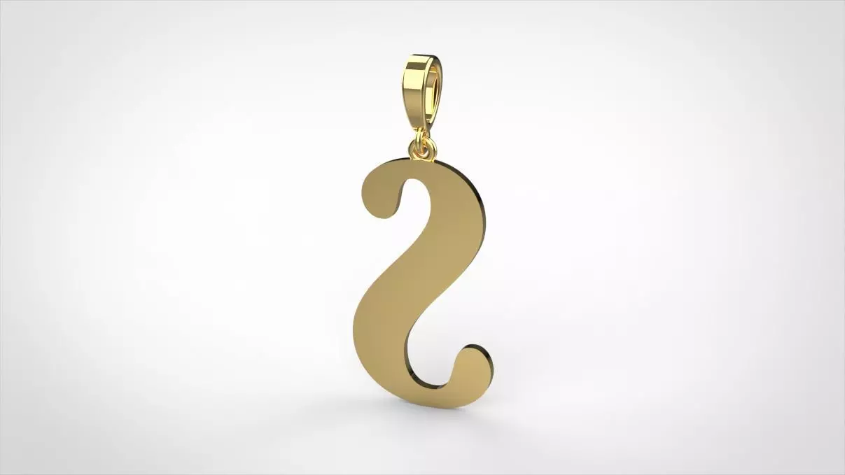 pendant alphabet berkshire S medium 3D print model