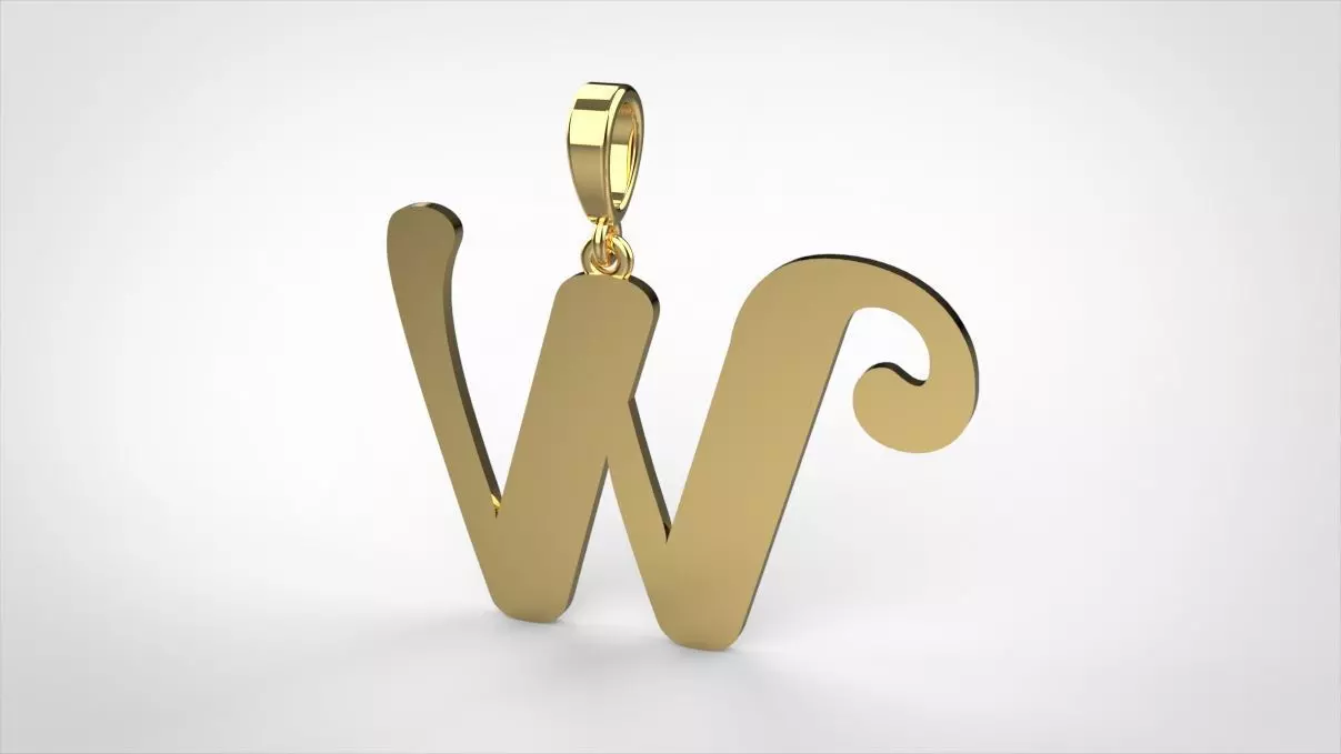 pendant alphabet berkshire W medium 3D print model