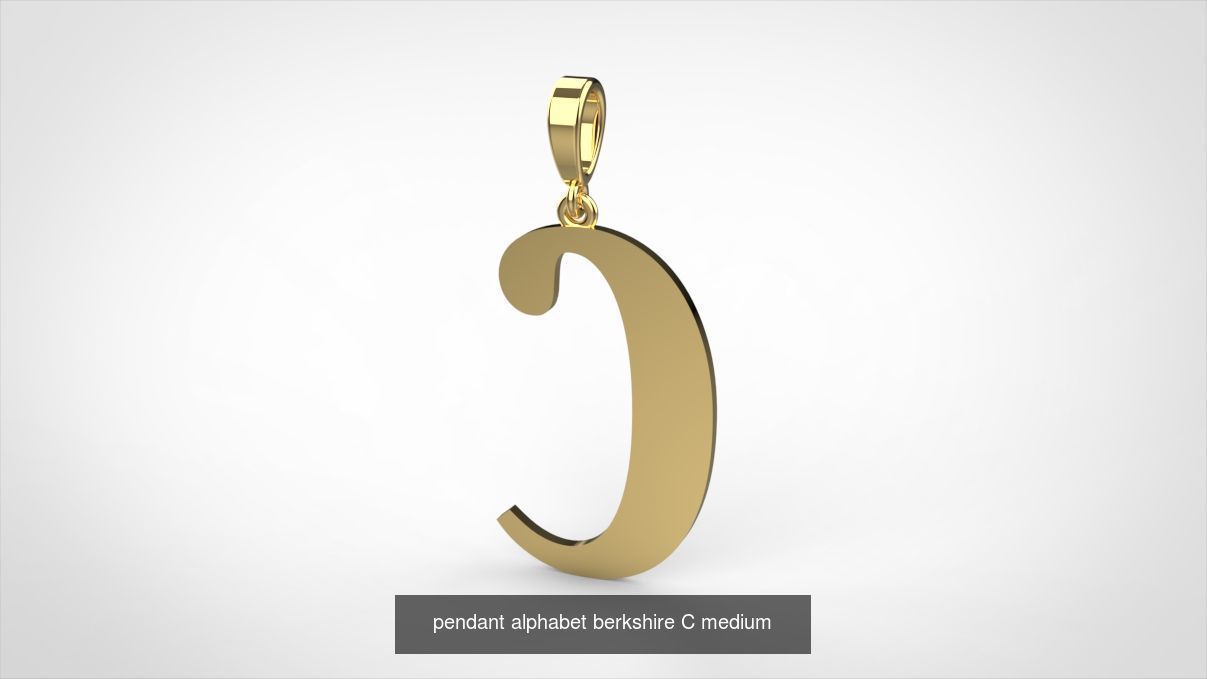 pendant alphabet berkshire medium 20 mm 3D Model Collection_5