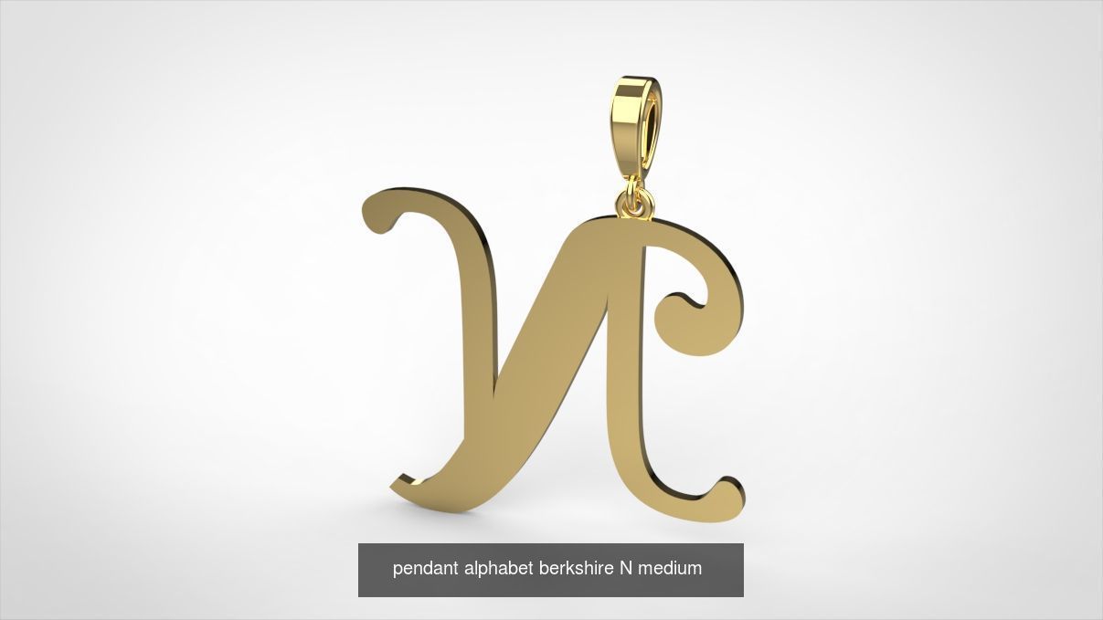 pendant alphabet berkshire medium 20 mm 3D Model Collection_16