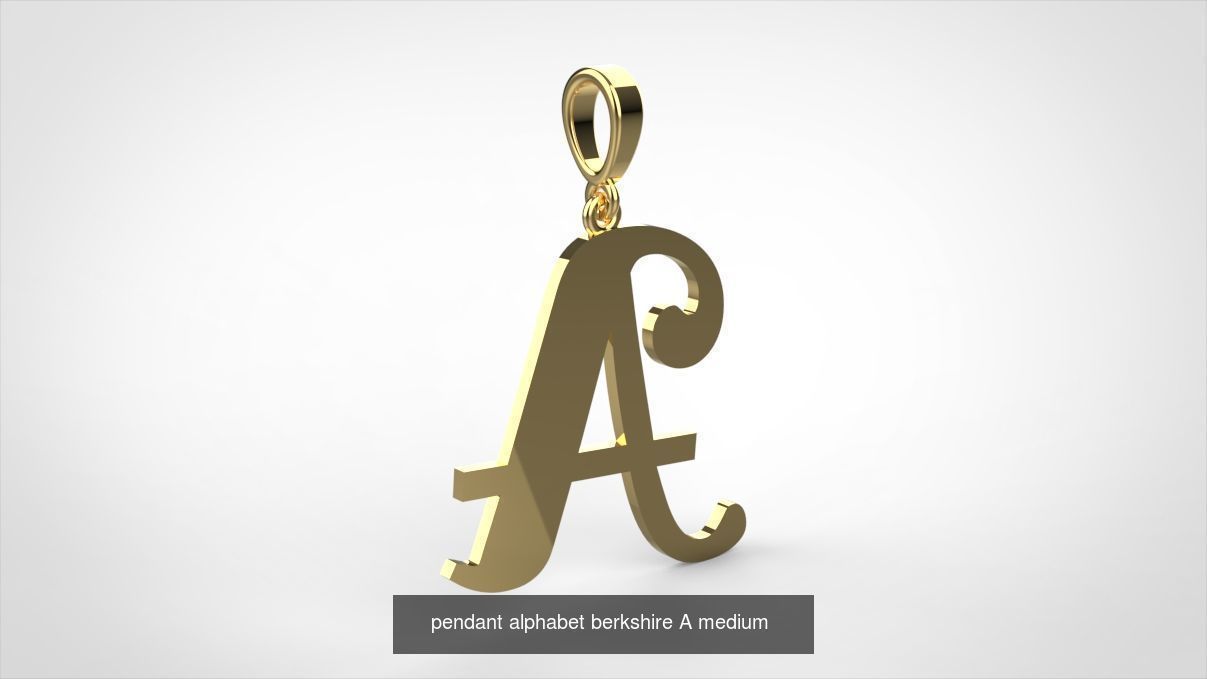 pendant alphabet berkshire medium 20 mm 3D Model Collection_3